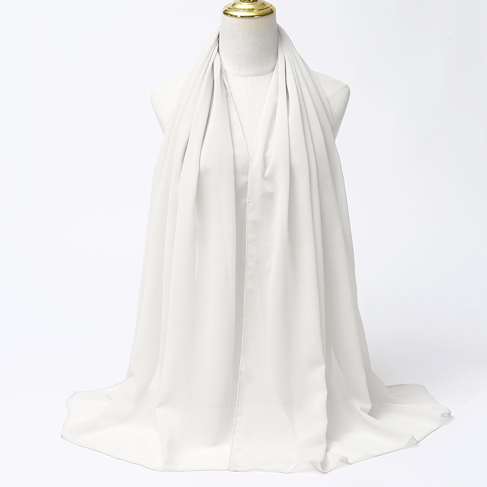 White Size Chiffon Scarf – Bosna Eshop