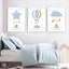 Light Blue Silver Islamic Children Room 3 Poster Set 50x70 cm