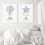 Light Blue Silver Islamic Children Room 3 Poster Set 50x70 cm