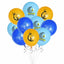 Blue Yellow Light Blue Ramadan Mubarak Balloon 6 Pcs Set