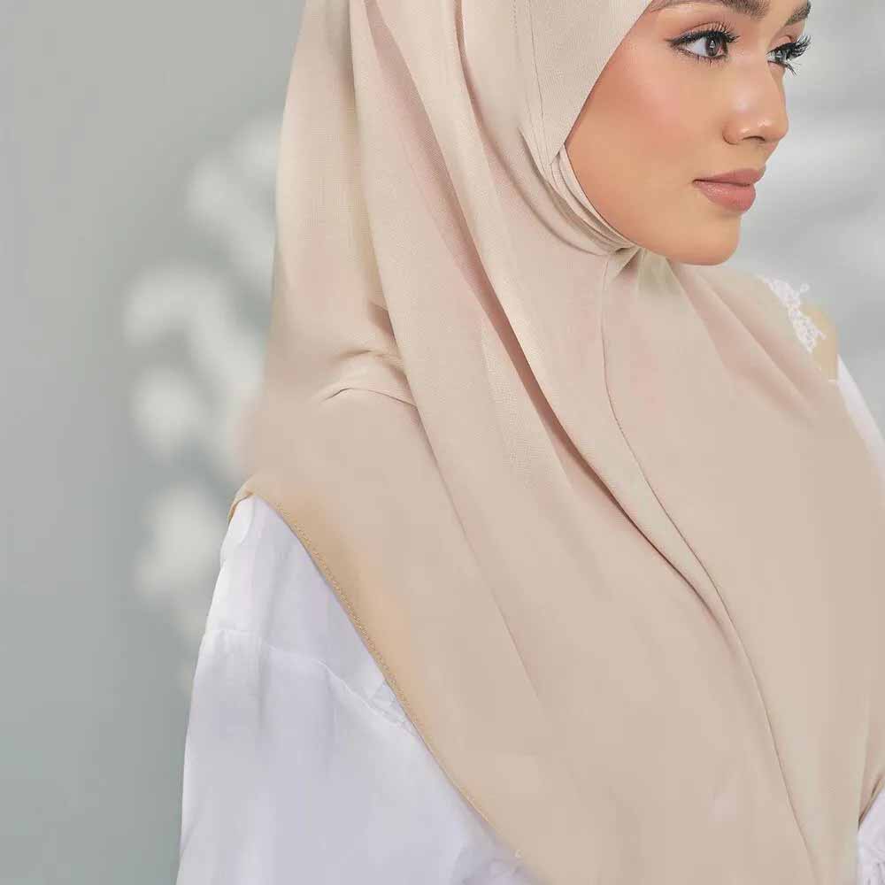 Light Beige Large Size Amira Instant Hijab