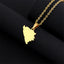 Gold-coloured Stainless Steel Bosnia Map Necklace