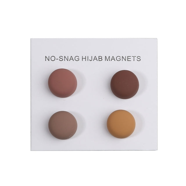 Warm Colours Non-snag Hijab Magnets 4 Pcs Set