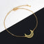 Gold-coloured Stainless Steel Crescent Moon Bracelet