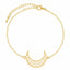 Gold-coloured Stainless Steel Crescent Moon Bracelet