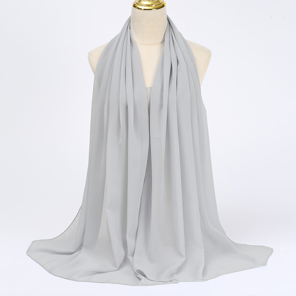 Light Grey Large Size Chiffon Scarf