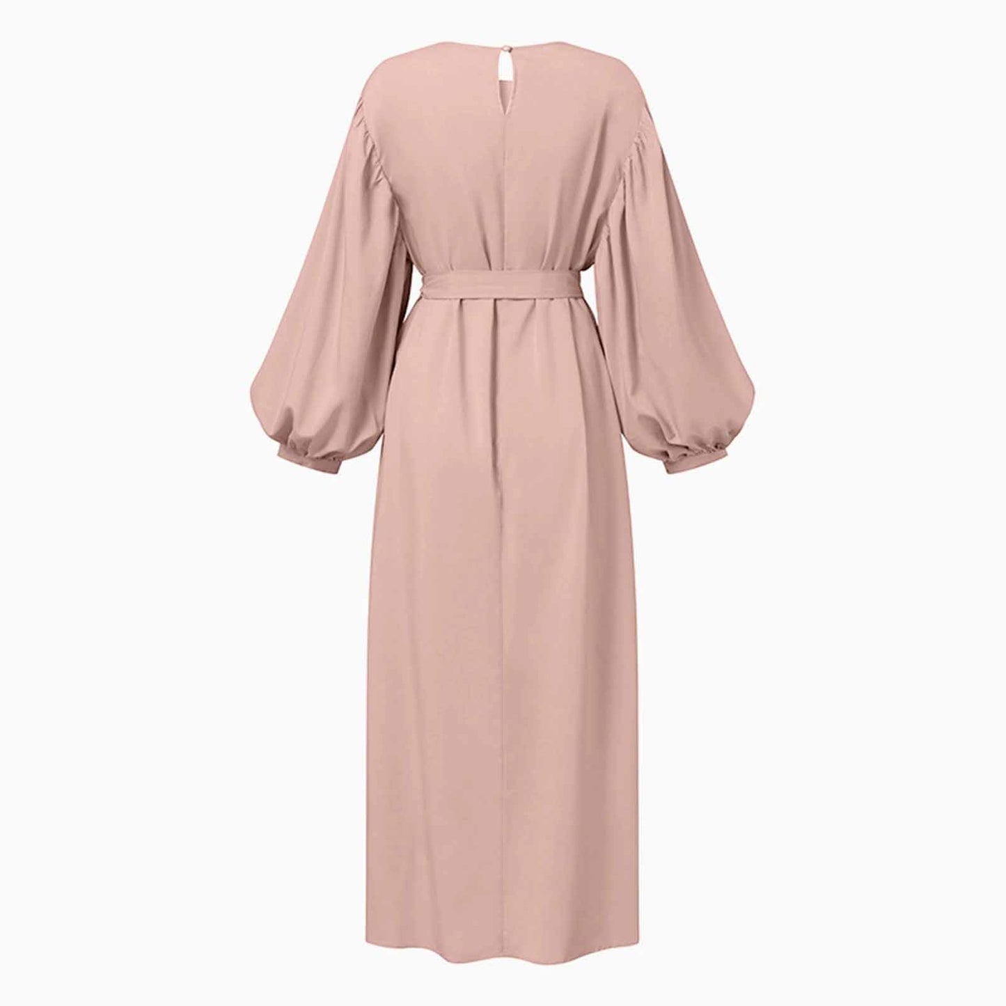 Dust Pink Long Sleeve Abaya Dress