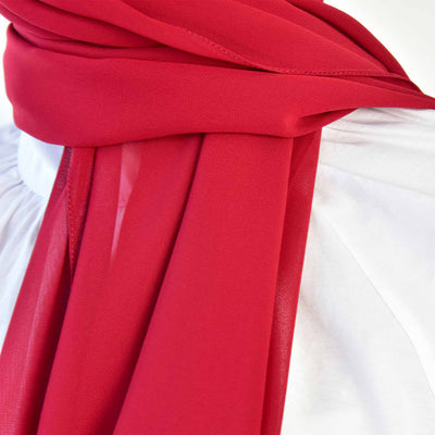 Plain Red Large Size Chiffon Scarf