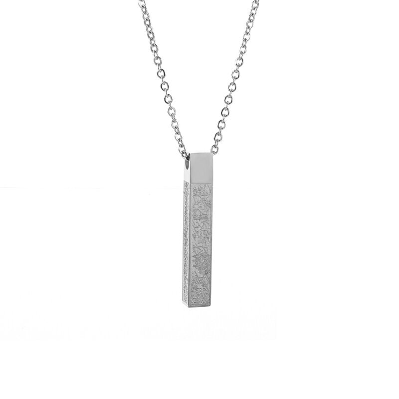 Silver-coloured Ayatul Kursi 3D Bar Necklace