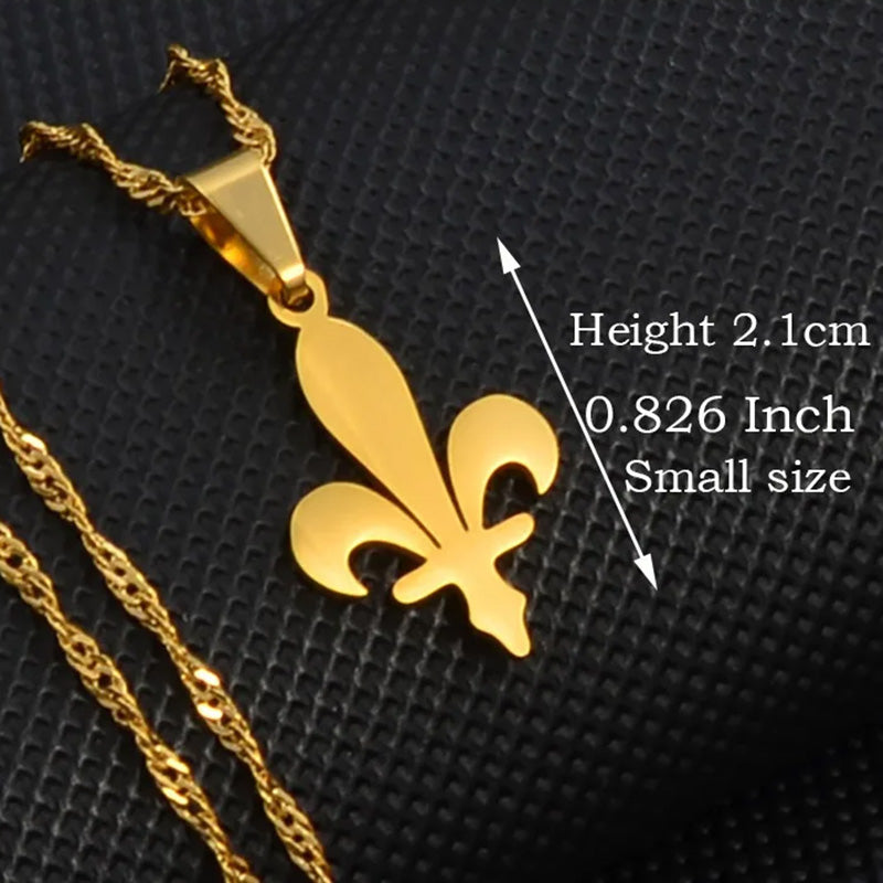 Bosna Herzegovina Gold-coloured Stainless Steel Bosnian Lily Necklace