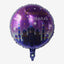 Purple Ramadan Mubarak Round Helium Balloon 45cm